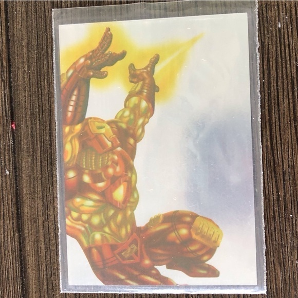 ’95 Marvel Fleer Ultra Spider-Man trading card: HoloBlast 4 0f 6 Venom vs. Iron - Picture 1 of 2